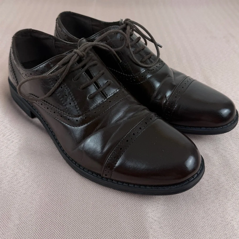 Steve Madden Men’s Dark Brown Oxford Dress Shoes,‎ Size 8.5